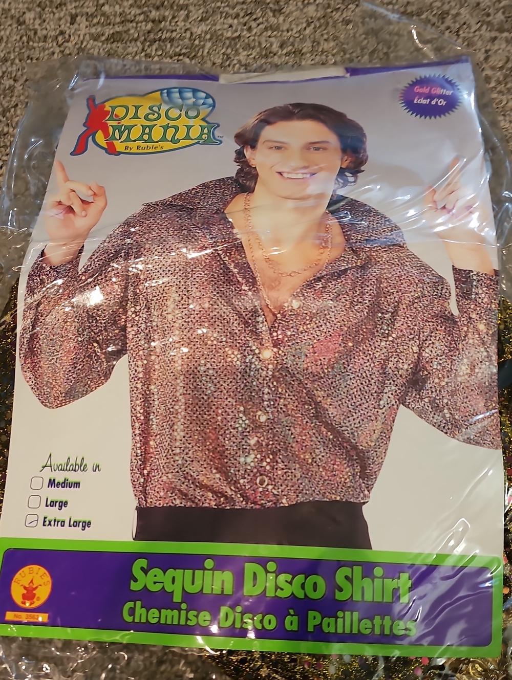 Sequin Disco Shirt - Men's Sparkling GOLD